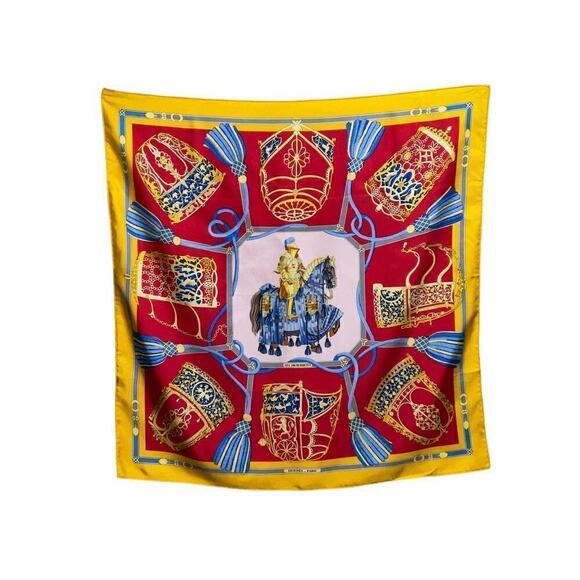 Hermès HERMES Vintage Les Muserolles Motif 90cm Square Silk Scarf - Picture 1 of 16